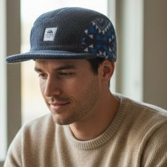 Turtle Fur Art 5 Panel Fleece Aztec Pattern Hat Cap Unisex - Picture 2 of 9